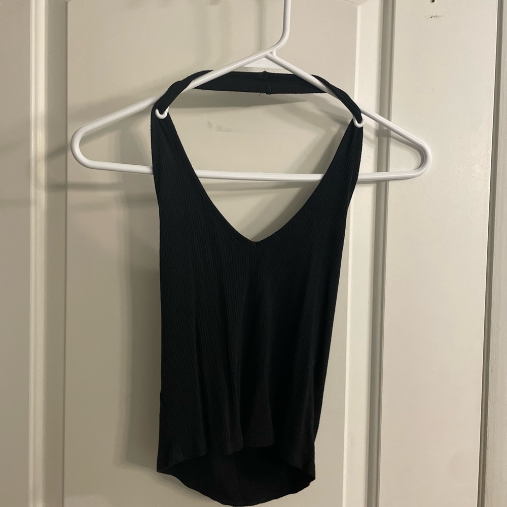 Garage Black Halter Crop Top
